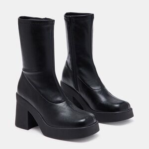 Steve Madden Size 7.5 Womens Klayton Tall Block Heel Mid-Calf Boots